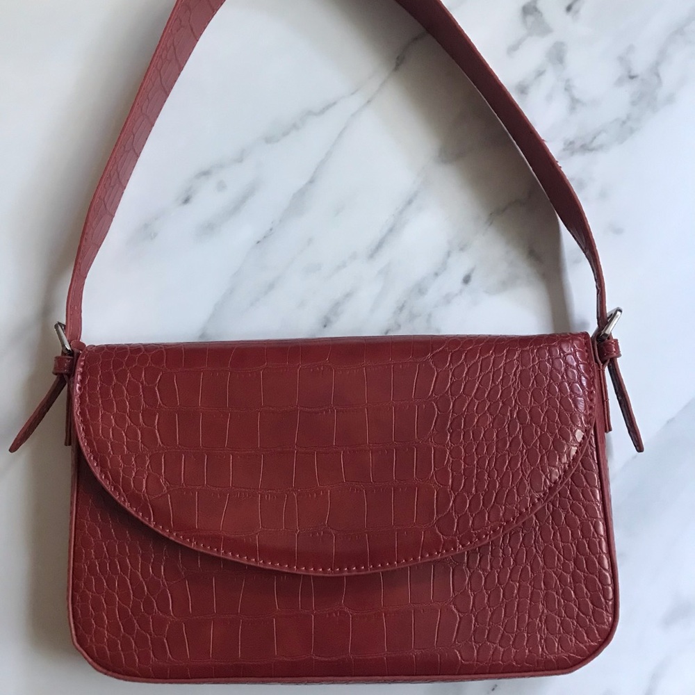 Mango Burgundy Handbag